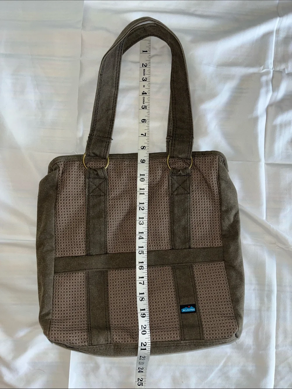 Kavu Gorpcore Brown Woven-Panel Carryall Tote